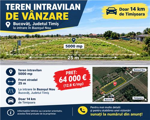 Teren constructii, Bucovat, din drumul principal
